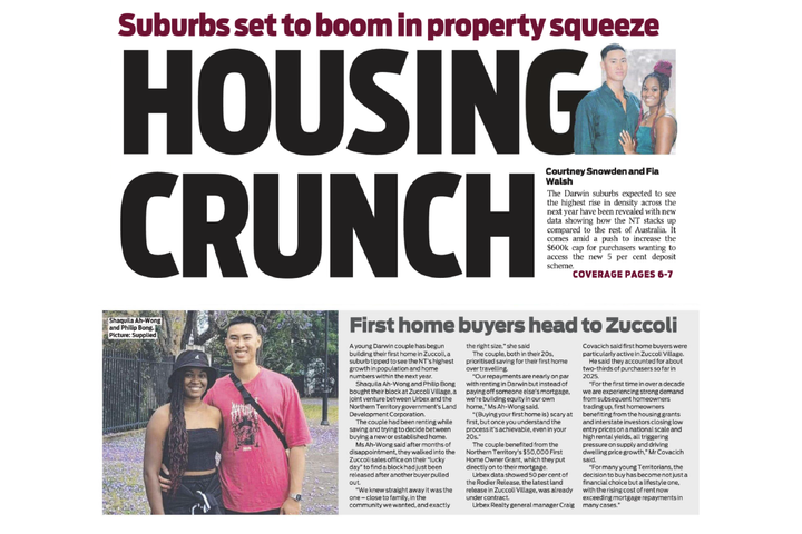 Darwin First Home Buyers Strike Gold with Lucky Lot at Zuccoli Village